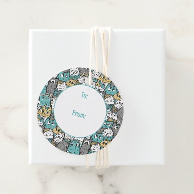 Funny Playful Cats Geschenkanhänger (Beispiel)