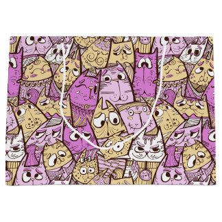 Funny Playful Cats Große Geschenktüte