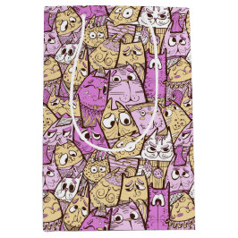 Funny Playful Cats Mittlere Geschenktüte