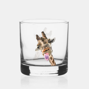 Funny Playful Giraffe Whiskyglas
