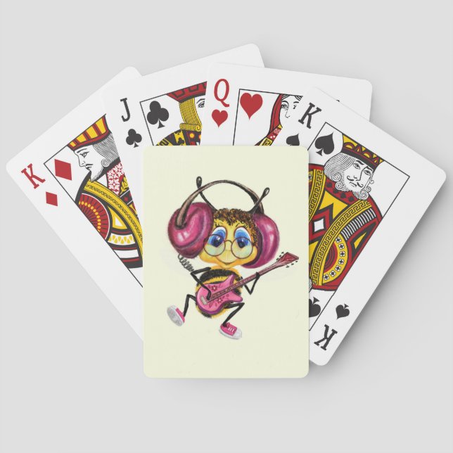 Funny Playing Cards mit Guitar Player Bee Spielkarten (Rückseite)