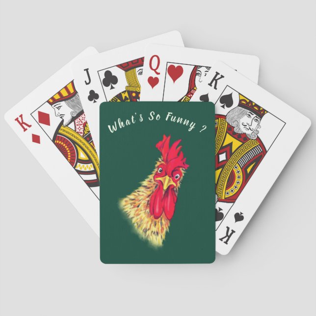 Funny Playing Cards Überraschung Rooster Custom Te Spielkarten (Rückseite)