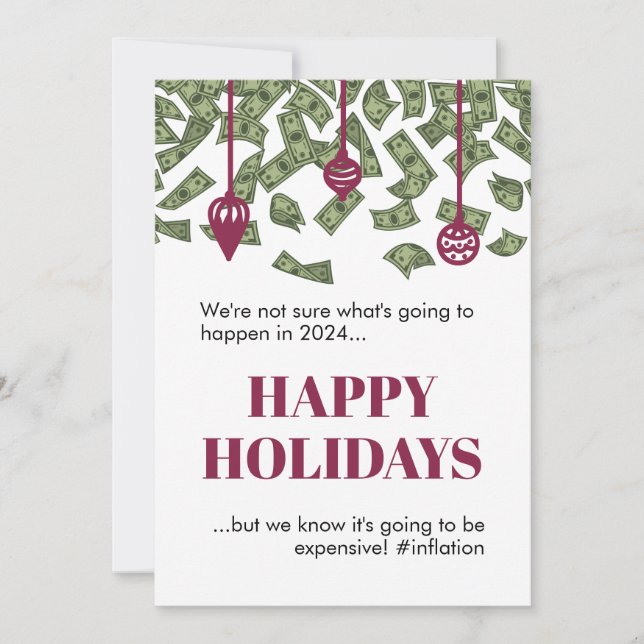Funny Pluie Argent Inflation 2022 Carte de Noël (Devant)