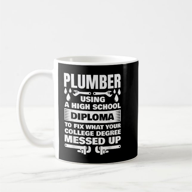 Funny Plumber Art für Männer Pipefitter Pipe Kaffeetasse (Links)