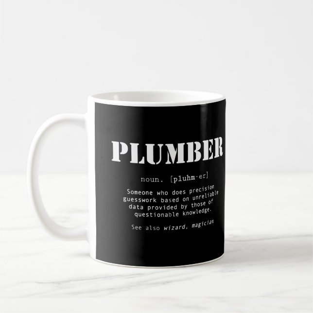 Funny Plumber Geschenk - Wörterbuchdefinition Kaffeetasse (Links)