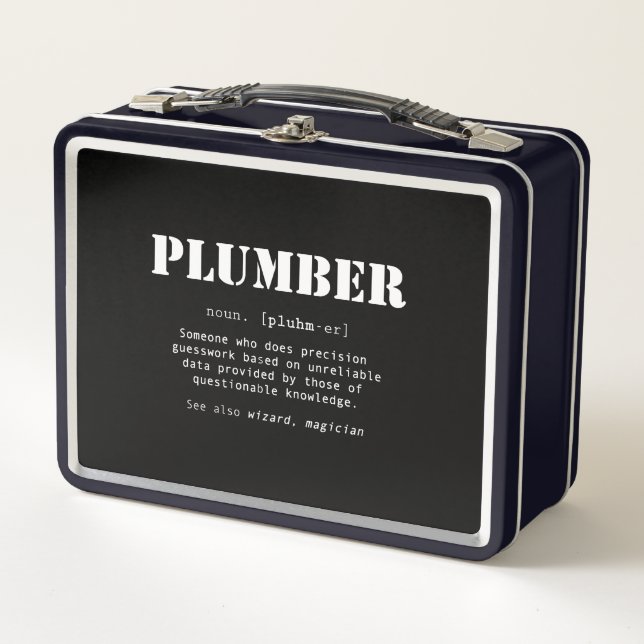 Funny Plumber Geschenk - Wörterbuchdefinition Metall Brotdose (Vorderseite)