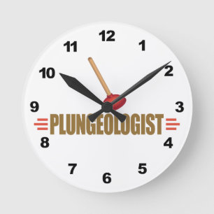 Funny Plumber Runde Wanduhr