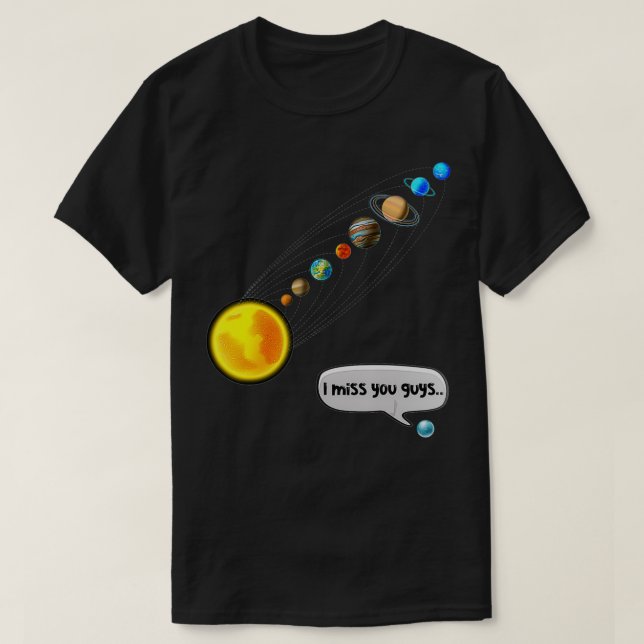 Funny Pluto and Solar System Space Science Astrono T-Shirt (Design vorne)