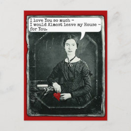 Funny Poet Emily Dickinson Valentine's Day Feiertagspostkarte