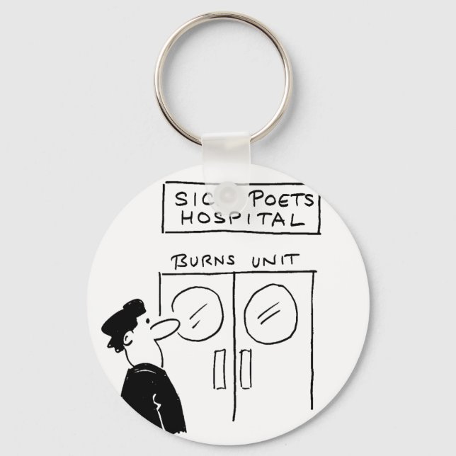 Funny Poet Hospital Cartoon Schlüsselanhänger (Vorderseite)