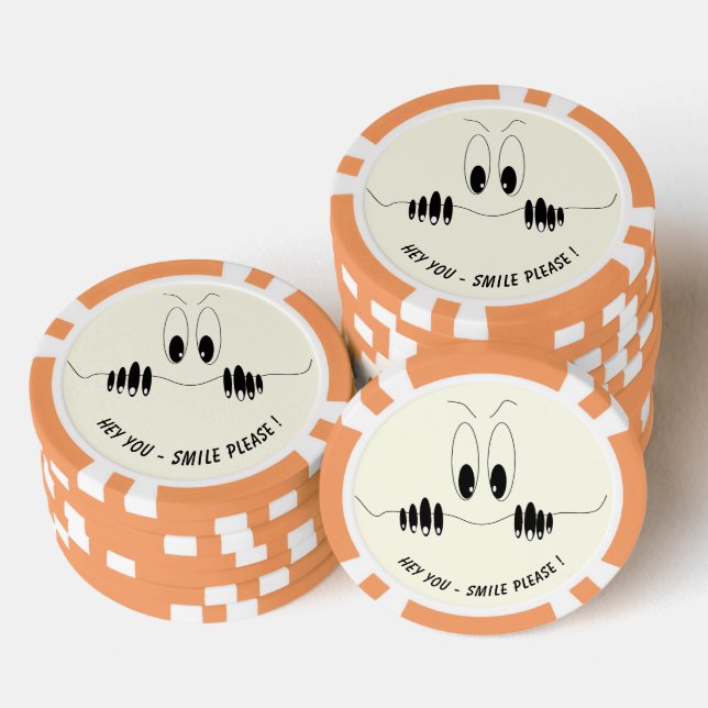 Funny Poker Chips mit spielerisch Neugierigen Auge (Stapel)