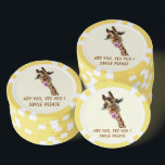 Funny Poker Chips Playful Giraffe - Lächeln<br><div class="desc">Poker Chips mit lustig spielerischer Giraffe Lächeln Cartoon Zeichn und Text - wählen / Fügen Sie Ihren einzigartigen Text / Schriftart / Farbe - Machen Sie Ihr Special Golf Ball Marker Geschenk - Neu vergrössern und verschieben oder entfernen und hinzufügen Elemente / Bild mit Anpassungs-Tool ! - Zeichn und Design...</div>