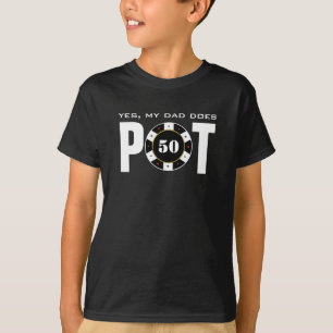 Funny Poker Humour Mon père fait Pot Black T-shirt