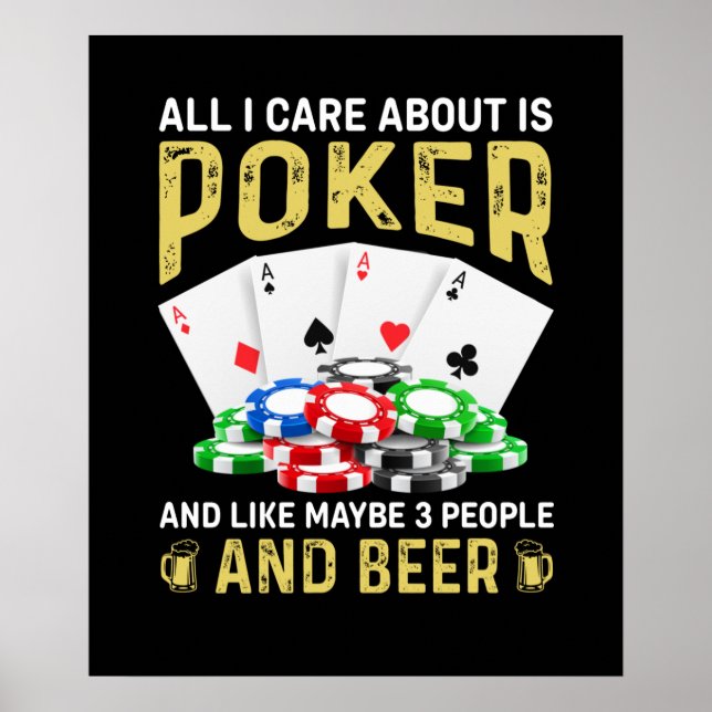 Funny Poker People Bierkunst Poster (Vorne)