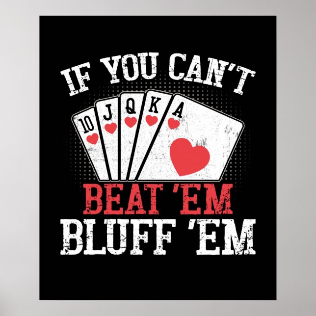 Funny Poker Wortart Spielkasino Poster (Vorne)
