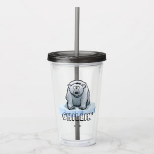 Funny Polar Bear Chillin Acryltrinkbecher