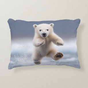 Funny Polar Bear Cub Dekokissen