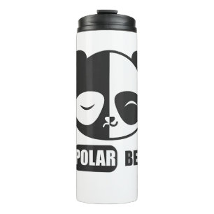 Funny Polar Bear Painting for Animal Lover Thermosbecher