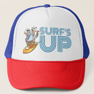 Funny Polar Bear Surf's Up Cool Surfing Cartoon Truckerkappe