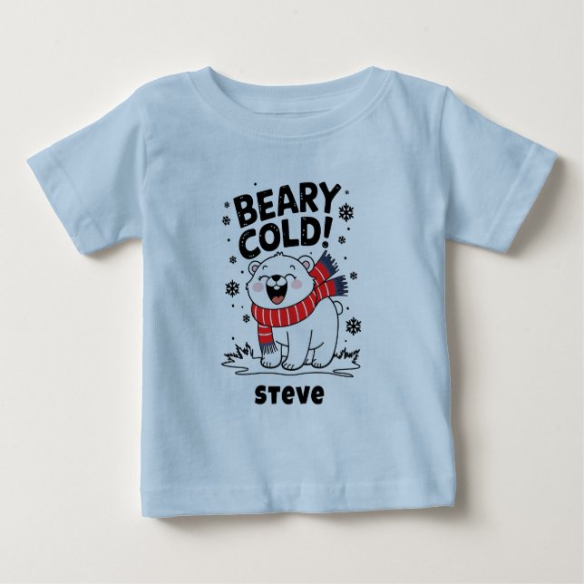 Funny Polar Beary Cold Weihnachten Baby T-shirt (Vorderseite)