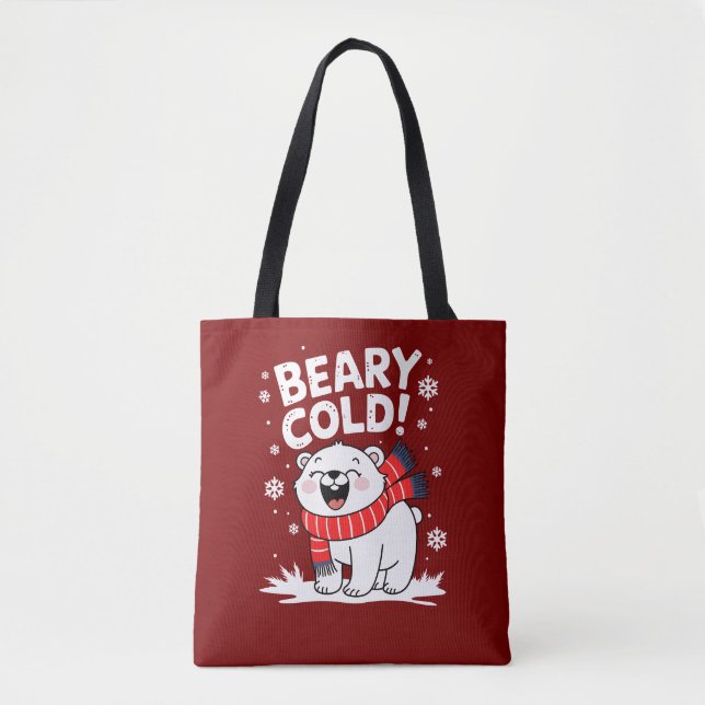 Funny Polar Beary Cold Weihnachten Tasche (Vorderseite)