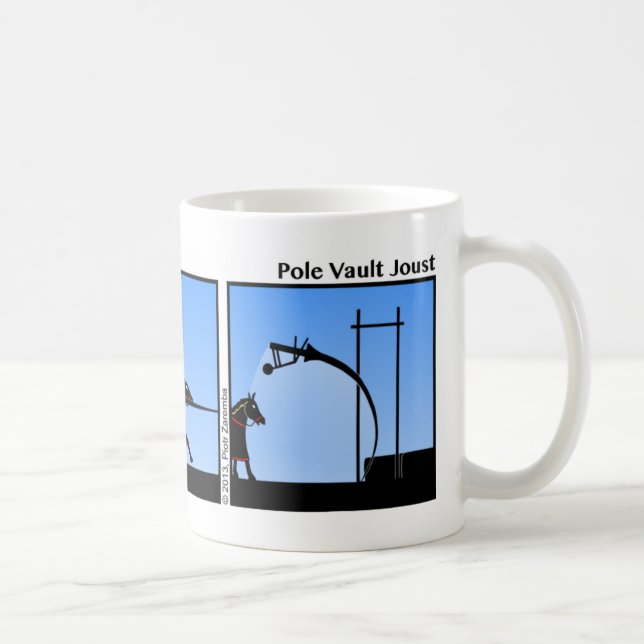 Funny Pole Vault Joust Stickman Tasse - 100 (Rechts)