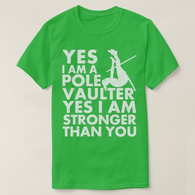 Funny Pole Vault Pole Gewölbe Ja ich bin ein Pole  T-Shirt (Design vorne)