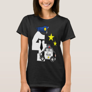 Funny Police 4 Jahre Niedlicher Polizeiwagen Lover T-Shirt