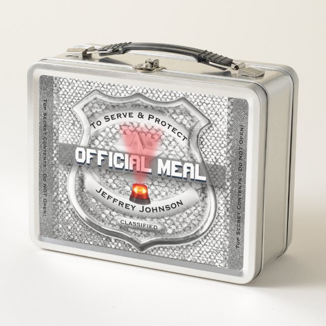 Funny Police Abzeichen Metall Lunch Box (Vorderseite)