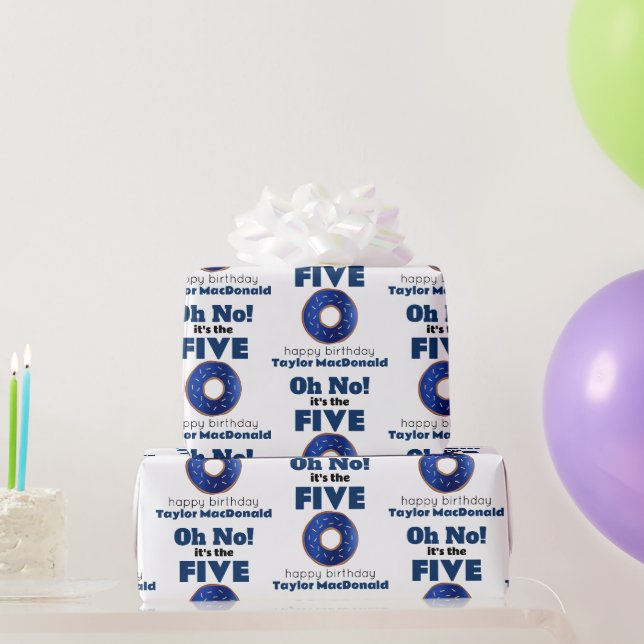 Funny Police Donut 50. Geburtstag Geschenkpapier (Partygeschenke)