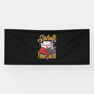 Funny Police Firefighter Frontliner Nurse Geschenk Banner