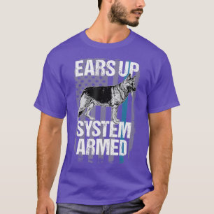 Funny Police K9 Tshirt Thin Blue Line Ohrs Up