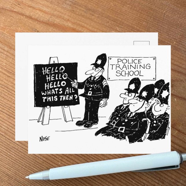 Funny Police Training School Postkarte (Von Creator hochgeladen)