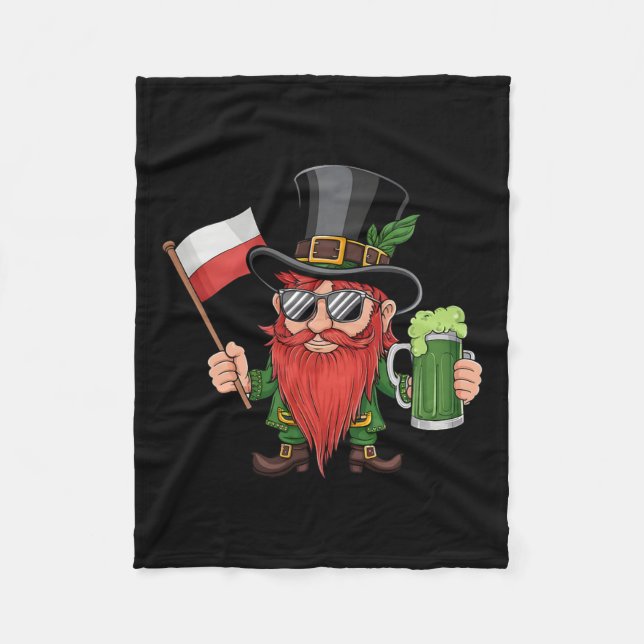 Funny Polish St. Patrick's Day Polen Flagge Fleecedecke (Vorderseite)