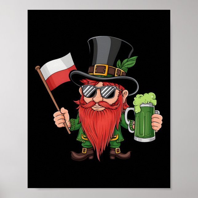 Funny Polish St. Patrick's Day Polen Flagge Poster (Vorne)
