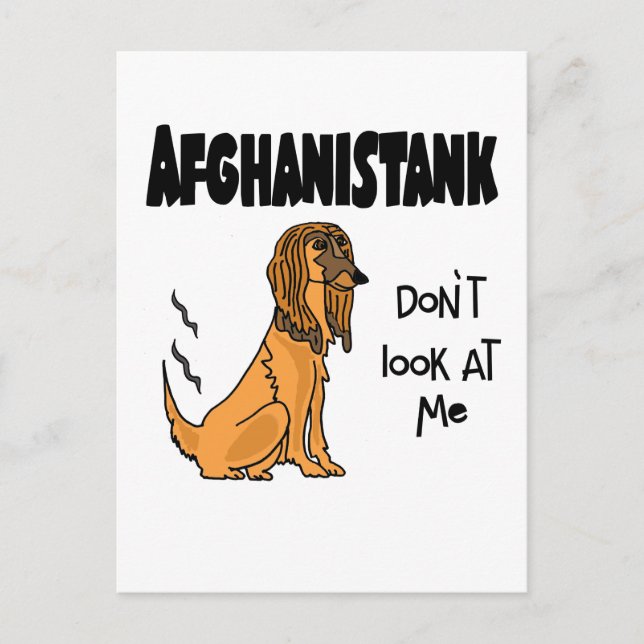 Funny Political Anti Joe Biden and Afghan Dog Pub Postkarte (Vorderseite)