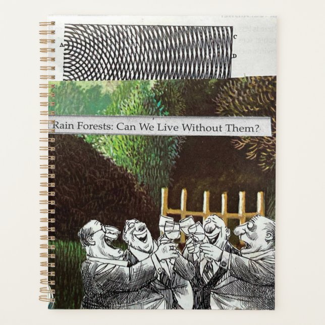 Funny Political Joest Forest Climate Change Satire Planer (Vorderseite)