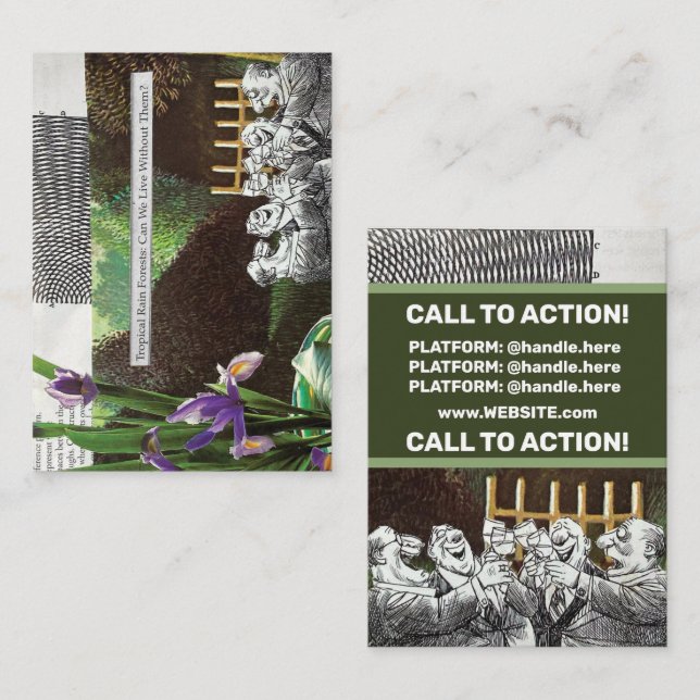 Funny Political Joest Forest Climate Change Satire Visitenkarte (Vorne/Hinten)