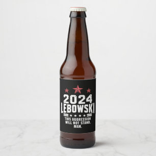 Funny Political Lebowski Wahl 2024 Bierflaschenetikett