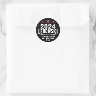 Funny Political Lebowski Wahl 2024 Runder Aufkleber