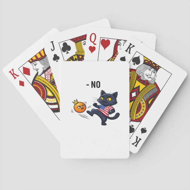Funny Political Meme No Cat Design Spielkarten (Rückseite)