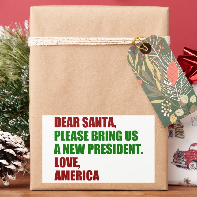 Funny Political New President for Christmas Rechteckiger Aufkleber (Feiertag)