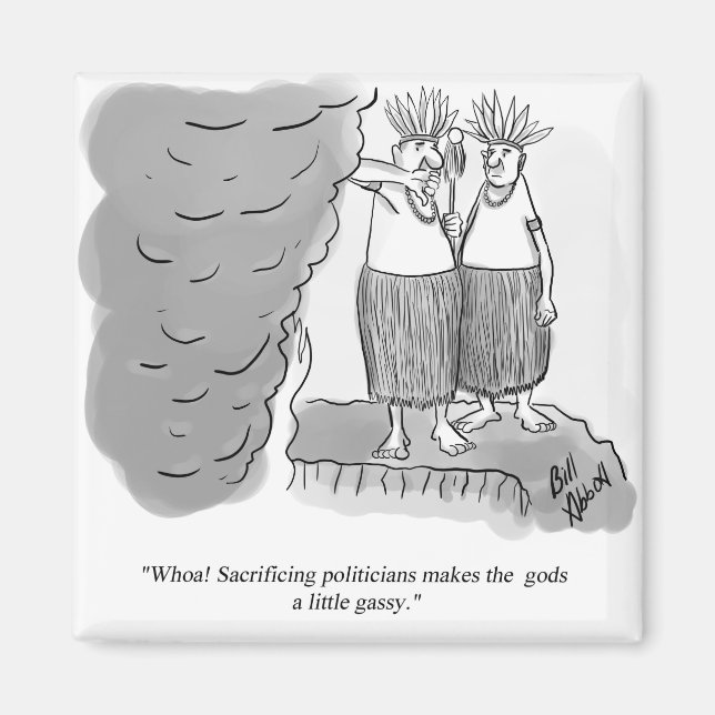 Funny Political Sacrifice Cartoon Magnet (Vorne)