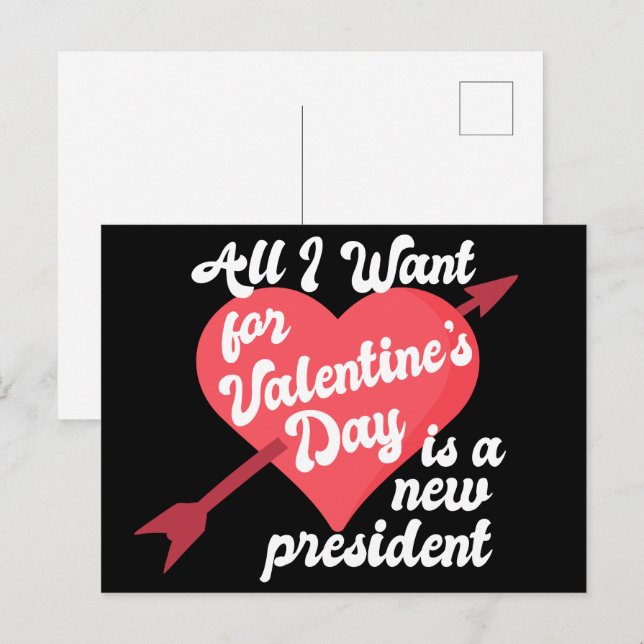 Funny Political Valentine's Day Anti Trump Postkarte (Vorne/Hinten)