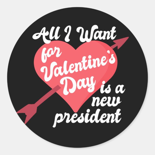 Funny Political Valentine's Day Anti Trump Runder Aufkleber (Vorderseite)