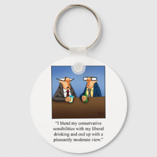 Funny Politics und Drink Cartoon Geschenk! Schlüsselanhänger