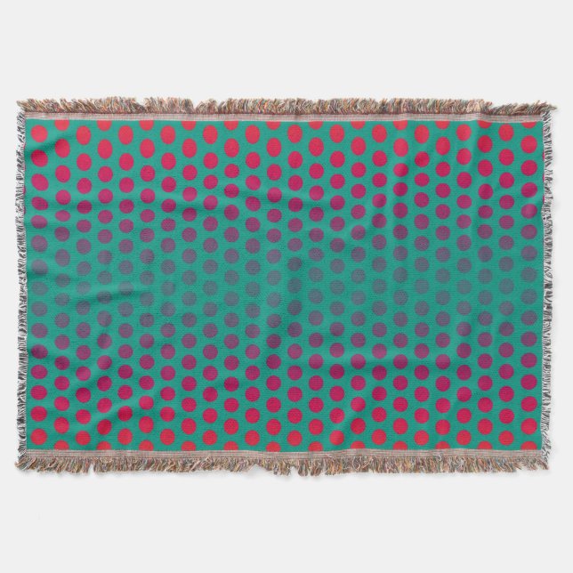 Funny Polka Dots Pattern grün rot + Ihre Idee Decke (Vorderseite)