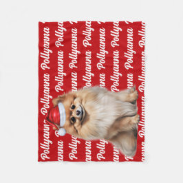 Funny Pomeranian Dog Name Pattern Christmas Fleecedecke