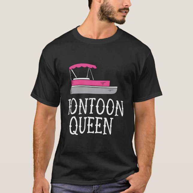 Funny Pontoon Queen Girl Boat Pontoon T-Shirt (Vorderseite)