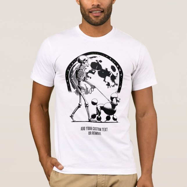 Funny Poodle and Skeletts Animal Lover Gift T-Shirt (Vorderseite)